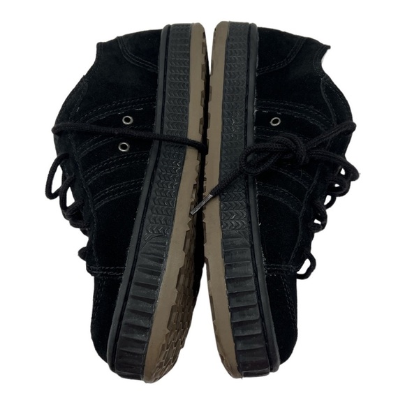 DIESEL LOW-TOP SNEAKERS WITH PLATFORM unisex black suede size M 6 W 7 - Picture 15 of 16